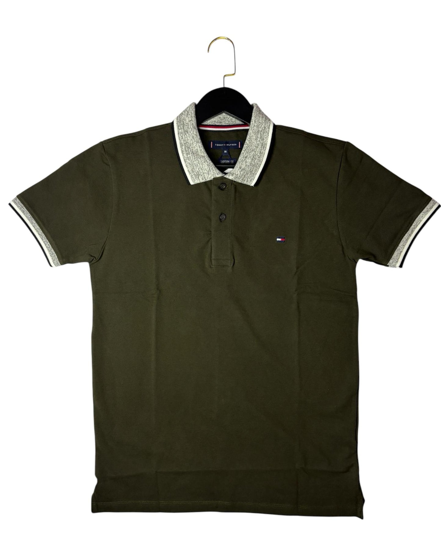 TOM.MY HILFI.GER POLO T-SHIRT | OLIVE GREEN